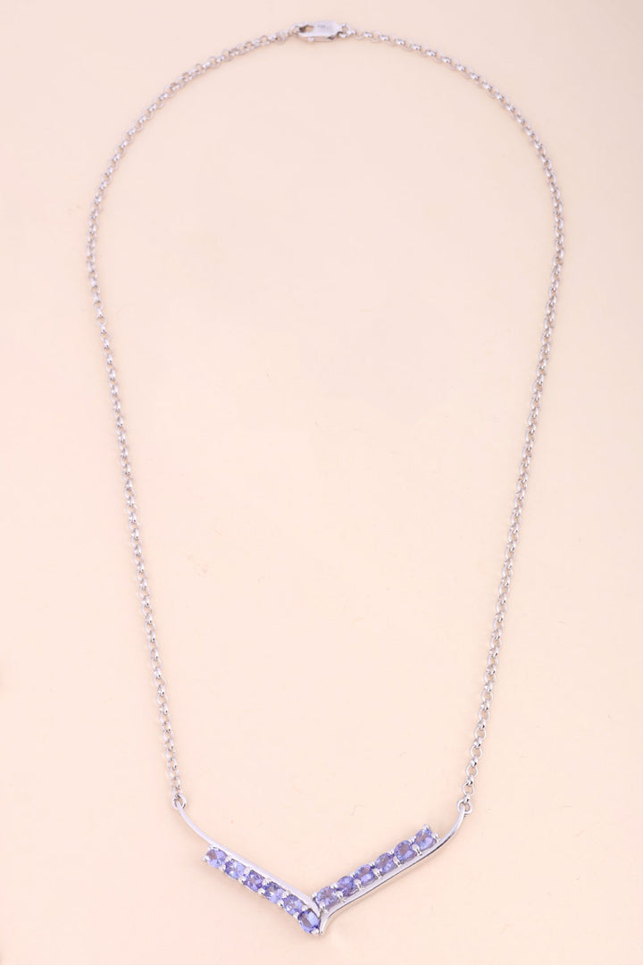 Tanzanite Sterling Silver Necklace 10067129 - Avishya