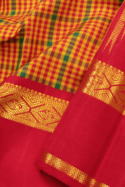 Yellow Korvai Kanjivaram Silk Saree 10070646
