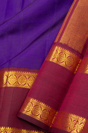 Purple Kanjivaram Pure Silk Saree with Contrast Pallu  10074783
