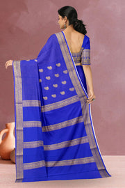 Blue Mysore Crepe Silk Saree  10065874