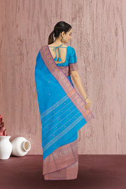 Blue Handloom Chettinad Cotton Saree 10075071