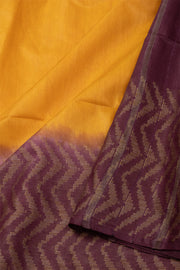 Yellow Semi Tussar Saree with Chevron Border 10078215