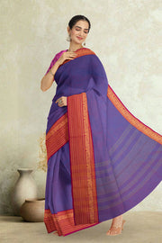 Purple Handloom Chettinad Cotton Saree 10075802