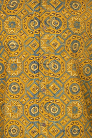 Yellow Full Sleeve Ajrakh Printed Cotton Mens Shirt 10071167