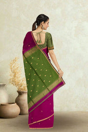 Magenta Maheshwari Silk Cotton Saree 10075262