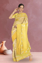 Gold  Kanjivaram Tissue Vegan Silk Saree 10075572