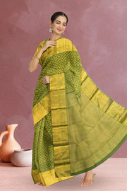 Pine Green Bridal Kanjivaram Silk Saree 10064983