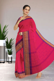 Magenta Handloom Chettinad Cotton Saree 10075891