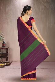 Violet Handloom Kanchi Cotton Saree 10071725