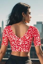 Red Batik Rayon Blouse 10075024