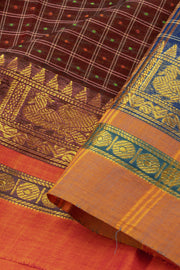 Maroon Thousand Buttas Chettinad Cotton Saree 10075969