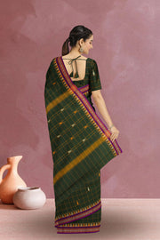Green Handloom Chettinad Cotton Saree Without Blouse 10075140