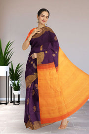 Purple Kanjivaram Pure Silk Saree 10076133