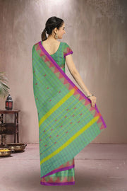 Green Handloom Chettinad Cotton Saree Without Blouse 10075124