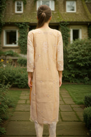 Cream Chikankari Embroidery Cotton Kurta 10071472