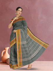 Grey Handloom Kanchi Cotton Saree 10071827