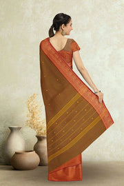 Brown Handloom Chettinad Cotton Saree 10072590