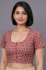 Pink Jahota Printed Cotton Blouse 10072519