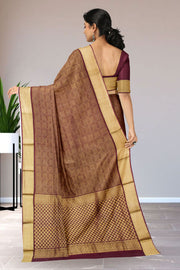 Brown Mysore Crepe Silk Saree 10061647