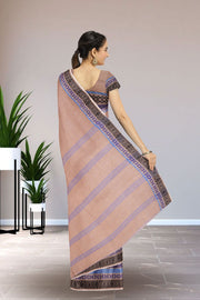 Brown Shantipur Tant Bengal Cotton Saree 10074983