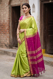 Green Kanjivaram Silk Cotton Saree 10077971