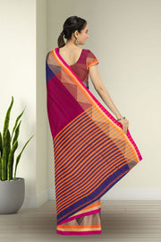 Blue Bengal Handwoven Cotton Saree 10075323