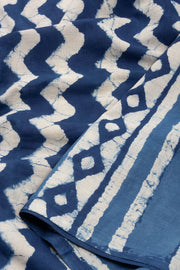 Indigo Blue Dyed Mulmul Cotton Saree 10075058