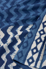 Indigo Blue Dyed Mulmul Cotton Saree 10075059