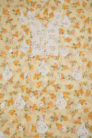 Chikankari Embroidered Kota Cotton Salwar Suit Material 10059372