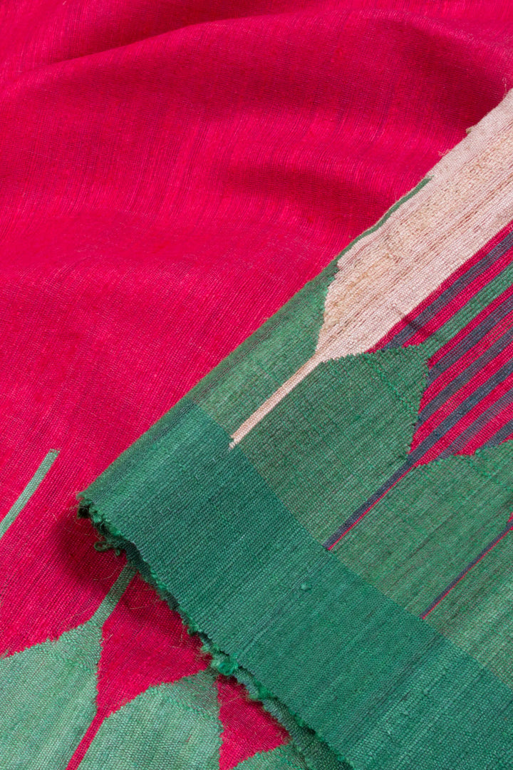 Red Handloom Bengal Tussar Silk Saree 10061874