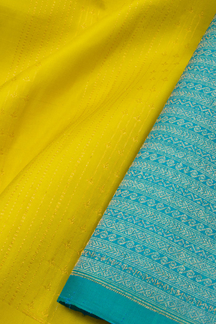 Yellow Pure Zari Kanjivaram Silk Saree 10062473