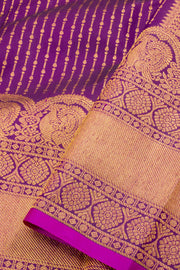 Jamun Purple Bridal Pure Zari Kanjivaram Silk Saree 10062482