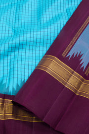 Ananda Blue Pure Zari Korvai Kanjivaram Silk Saree 10062484