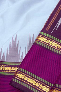 Mist Grey Pure Zari Korvai Kanjivaram Silk Saree 10062500
