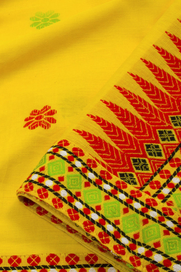 Yellow Handloom Assam Cotton Saree 10062517