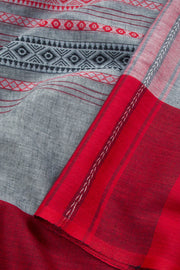 Grey Handloom Dhaniakhali Cotton Saree 10062565