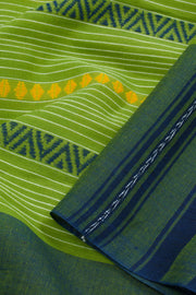 Green Handloom Dhaniakhali Cotton Saree 10062577
