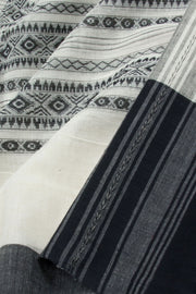 Black & White Handloom Dhaniakhali Cotton Saree 10062592