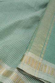Mint Green Handloom Maheswari Silk Cotton Saree 10062607