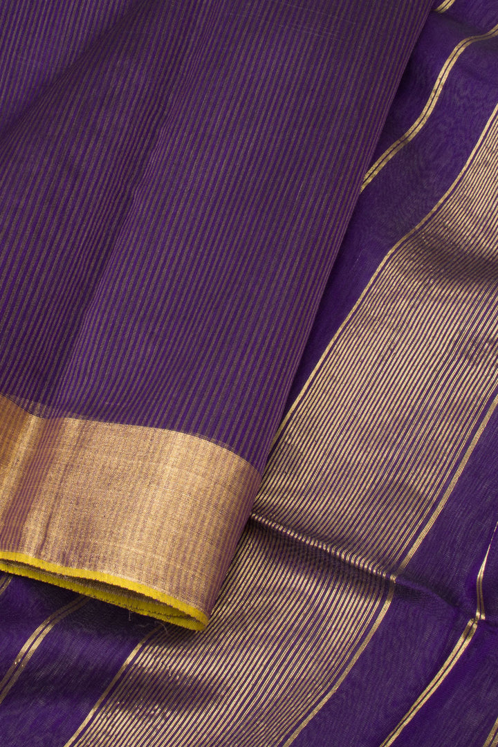 Plum Purple Handloom Maheswari Silk Cotton Saree 10062610
