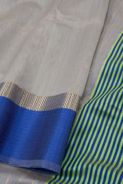 Cement Grey Handloom Maheswari Silk Cotton Saree 10062619