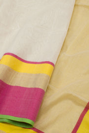 Off White Handloom Maheshwari Silk Cotton Saree 10062625