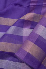 Daisy Bush Purple Handloom Maheswari Silk Cotton Saree 10062626