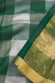 Green Handwoven Maheshwari Silk Cotton Saree 10062632