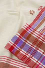 Off White Handloom Bhujodi Kala Cotton Saree 10062740