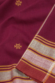 Burgundy Handloom Bhujodi Cotton Saree 10062743