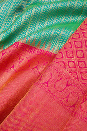 Teal Green Pure Zari Kanjivaram Silk Saree 10062789