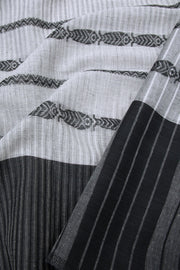 Silver Grey Handloom Dhaniakhali Cotton Saree 10063792