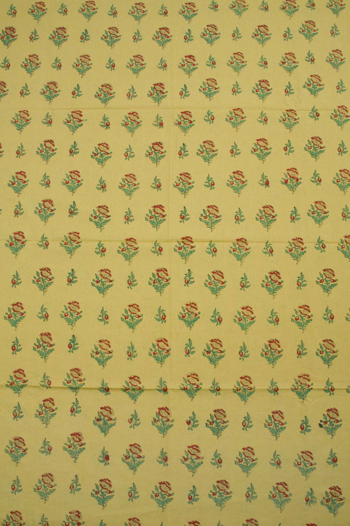Sorrell Brown Hand Block Printed Mulmul Cotton Salwar Suit Material 10062841