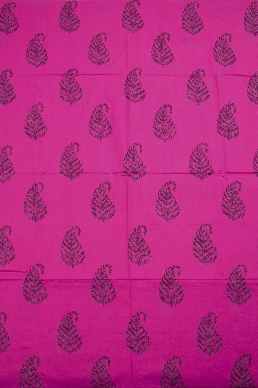 Deep Carnation Pink Hand Block Printed Mulmul Cotton Salwar Suit Material 10062851